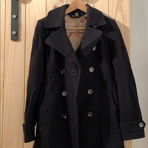 Burberry Black Double-Breasted Pea Coat
